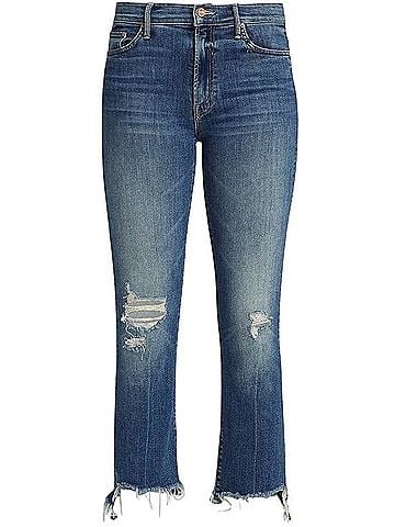 Mother Insider Crop Step Chew Jeans (view 2)