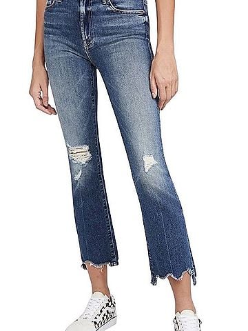 Mother Insider Crop Step Chew Jeans (view 1)