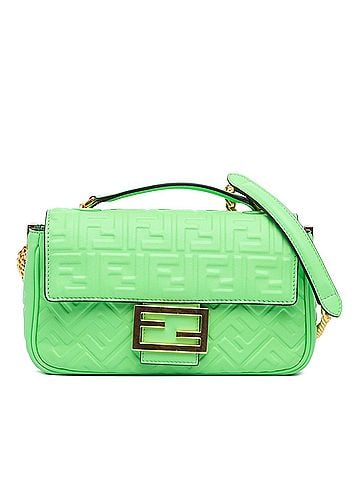 Fendi Zucca Embossed Leather Chain Midi Baguette (view 1)