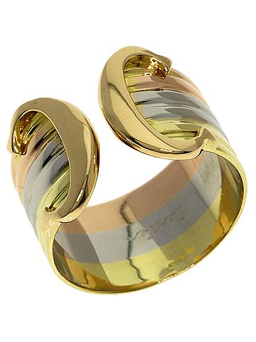 Cartier Cartier 2C Ring LM #49 - 18K Yellow Gold/18K White Pink Gold Women's CARTIER (view 2)