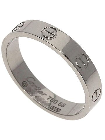 Cartier Cartier Mini Love Ring #58, 18K White Gold, Women's Ring, CARTIER (view 1)