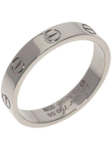 Cartier Cartier Mini Love Ring #58, 18K White Gold, Women's Ring, CARTIER (view 2)