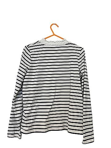 Boden Striped Ruffle Collar Long Sleeve Top (view 2)