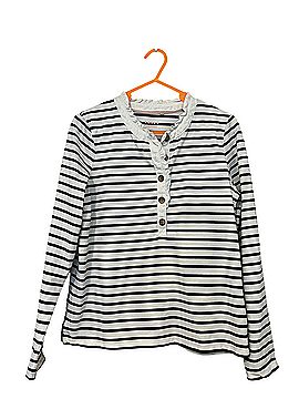 Boden Striped Ruffle Collar Long Sleeve Top (view 1)