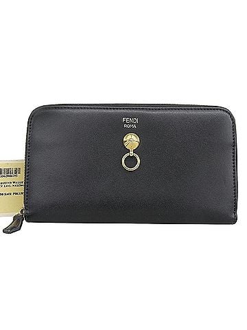 Fendi Fendi FENDI Round Long Wallet 8M0299 Leather Studs Black (view 1)