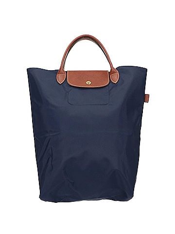 Longchamp Longchamp Le Pliage Original M Recycled Polyamide Canvas x Leather Tote Bag Navy Women's (view 1)