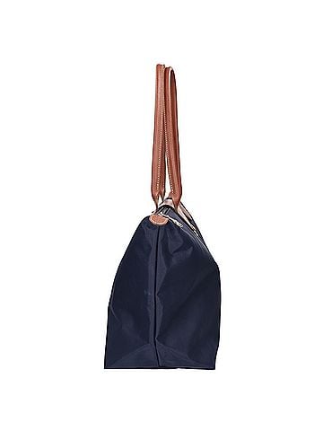 Longchamp Longchamp Le Pliage Original L Polyamide Canvas x Leather Tote Bag, Navy Brown, Women's (view 2)