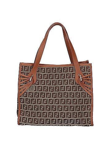Fendi FENDI 8BH152 Zucchino Canvas Leather Handbag Brown Women's (view 1)