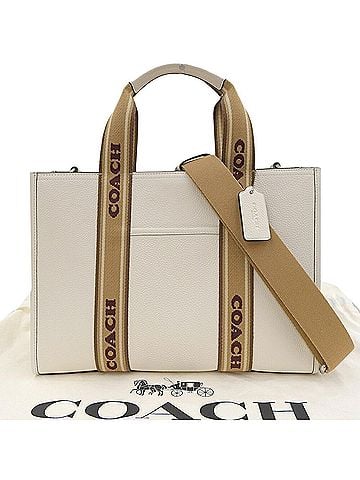 Coach Coach Smith Tote CM067 Bag, Handbag, Leather, Canvas, Ivory Brown (view 1)