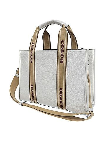 Coach Coach Smith Tote CM067 Bag, Handbag, Leather, Canvas, Ivory Brown (view 2)