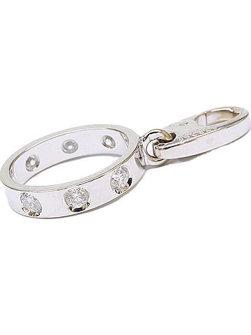 Cartier Cartier Love Charm 750, newly polished, 7-diamond pendant top, white gold, women's. (view 1)