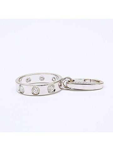 Cartier Cartier Love Charm 750, newly polished, 7-diamond pendant top, white gold, women's. (view 2)