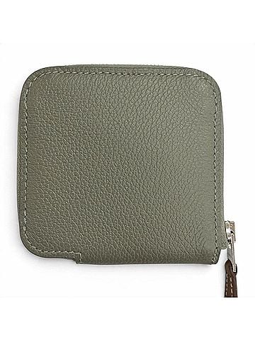 Hermès HERMES Azap Compact Mini Silk In Evercolor Grimayer Silver Hardware Wallet/Coin Case W Stamp Made in France Men's (view 1)