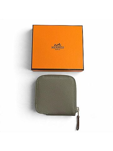 Hermès HERMES Azap Compact Mini Silk In Evercolor Grimayer Silver Hardware Wallet/Coin Case W Stamp Made in France Men's (view 2)