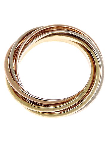Cartier Cartier #50 750 Three-Color Trinity 7-Ring Women's Ring in Yellow Gold (view 2)