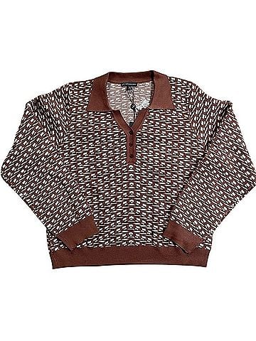 Adrianna Papell Tipped Y-Polo Contrast Sweater Pullover Sweater (view 2)