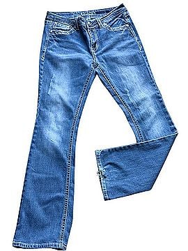 Grace Blue Flare Jeans with Subtle Fading Jeans (view 1)