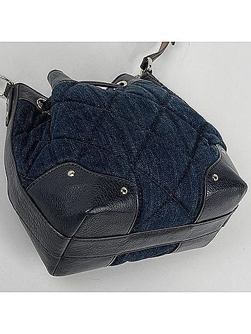 Coach Coach shoulder bag, drawstring type, denim blue/brown, F37489, women's. (view 2)