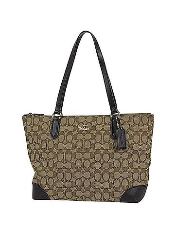 Coach Coach Signature Canvas Tote Bag, Brown, F29958, Women's (view 1)