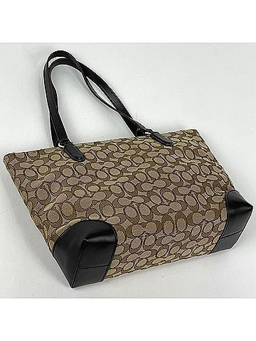 Coach Coach Signature Canvas Tote Bag, Brown, F29958, Women's (view 2)