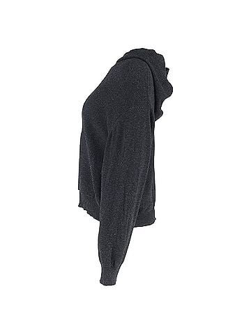 Nanushka Nanushka Ribbed-Knit Hoodie in Grey Wool (view 2)