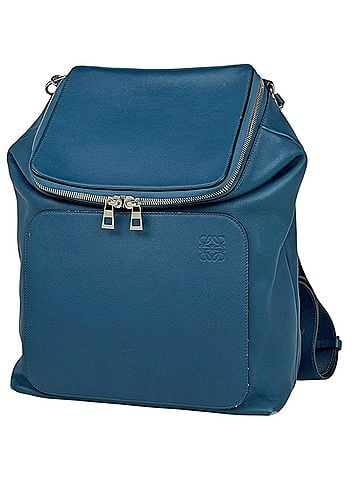 Loewe Loewe LOEWE Goya Anagram 2-Way Leather Backpack, Blue, Women's (view 1)