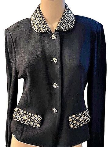 St. John Santana Knit Embellished Jacket Blazer (view 1)