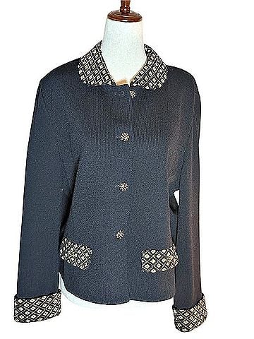 St. John Santana Knit Embellished Jacket Blazer (view 2)