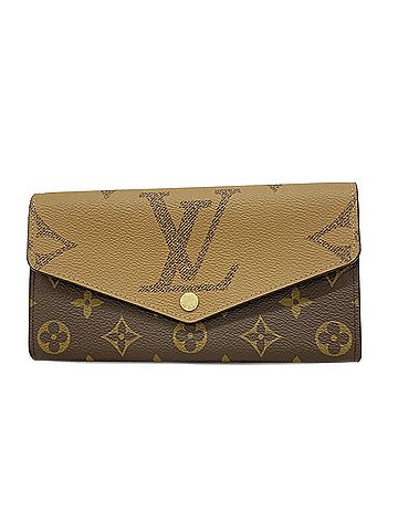 Louis Vuitton Louis Vuitton Monogram Giant Reverse Portefeuille Sarah Long Wallet M80726 Brown Women's (view 1)