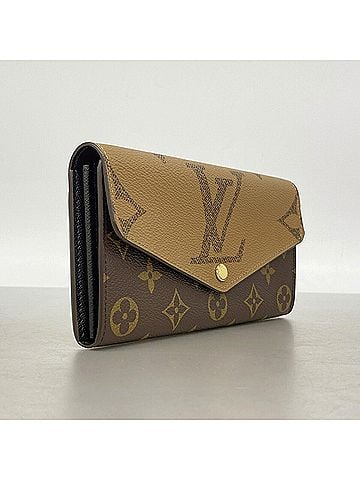 Louis Vuitton Louis Vuitton Monogram Giant Reverse Portefeuille Sarah Long Wallet M80726 Brown Women's (view 2)