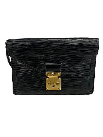 Louis Vuitton Louis Vuitton Epi Leather Clutch Bag, Pochette Sellier Dragonne, M52612, Noir (Men's) (view 1)