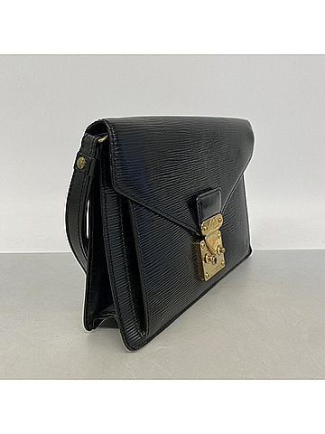 Louis Vuitton Louis Vuitton Epi Leather Clutch Bag, Pochette Sellier Dragonne, M52612, Noir (Men's) (view 2)
