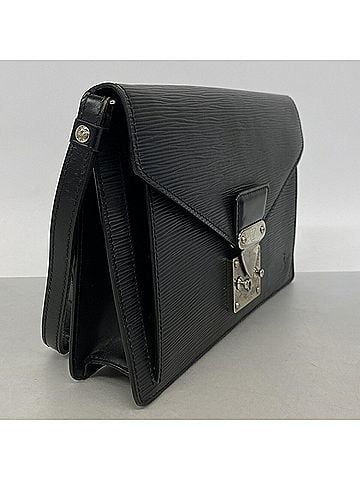 Louis Vuitton Louis Vuitton Epi Leather Clutch Bag, Pochette Sellier Dragonne, M52762, Noir (Men's) (view 2)