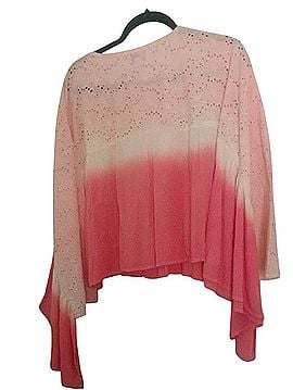 Myra Bag Pink To Coral Ombre Eyelet Blouse Short Sleeve T-Shirt (view 2)