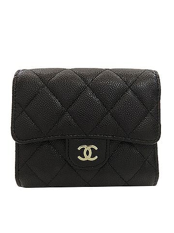 Chanel Chanel Matelassé Bi-fold Wallet with Silver Hardware, Grained Calfskin, Women's. (view 1)