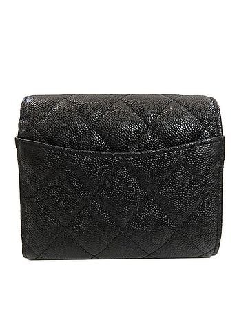 Chanel Chanel Matelassé Bi-fold Wallet with Silver Hardware, Grained Calfskin, Women's. (view 2)
