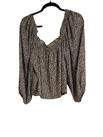 American Eagle Outfitters off the shoulder with elastic neckline Long Sleeve T-Shirt (view 2)