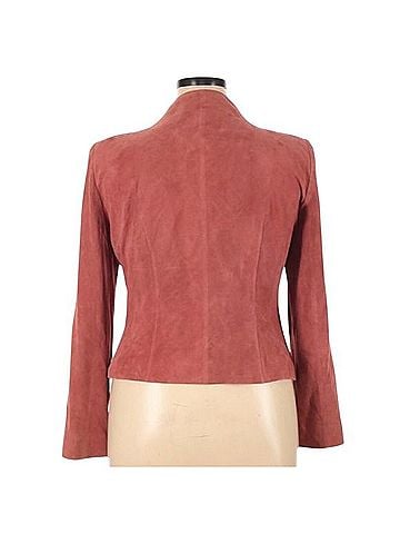 Anne Klein Ruched Suede Leather Jacket Jacket (view 2)