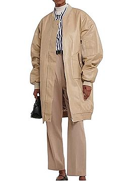 The Frankie Shop Oversized Faux Leather Bomber Jacket Jacket (view 1)