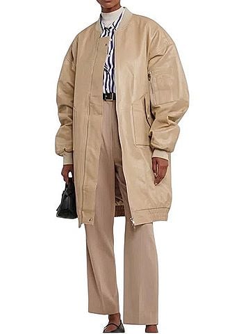 The Frankie Shop Oversized Faux Leather Bomber Jacket Jacket (view 1)