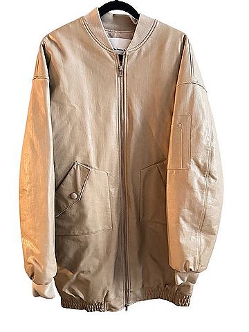 The Frankie Shop Oversized Faux Leather Bomber Jacket Jacket (view 2)