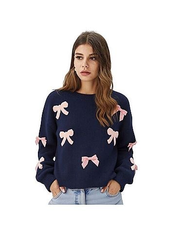 Maeve 3D Bow Sweater Pullover Sweater (view 1)