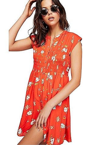 Free People Greatest Day Smocked Mini Dress Casual Dress (view 2)