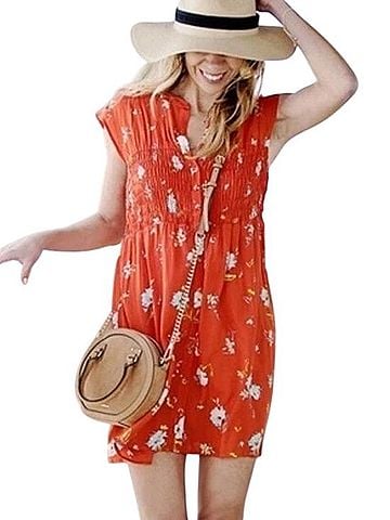 Free People Greatest Day Smocked Mini Dress Casual Dress (view 1)