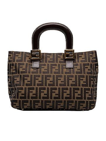 Fendi Fendi Zucca Handbag 26329 Brown Canvas Leather Women's FENDI (view 1)