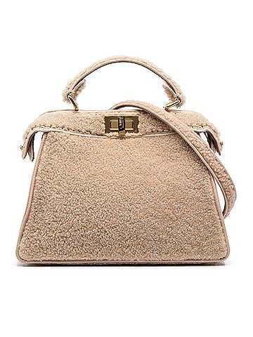 Fendi Fendi Peekaboo I.U Small Handbag Shoulder Bag 2WAY 8BN327 Beige Pink Sheepskin Women's FENDI (view 1)