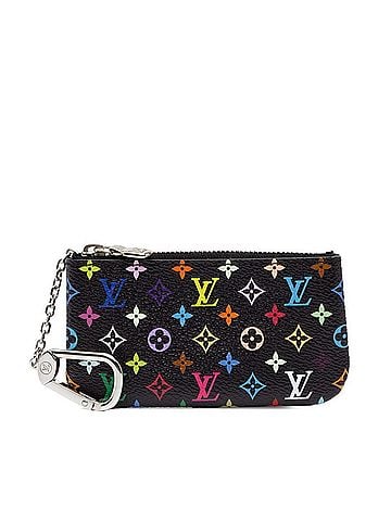 Louis Vuitton Louis Vuitton Monogram Multicolor LV x TM Takashi Murakami Pochette Clé Wallet/Coin Purse M13664 Noir Black Leather Women's LOUIS VUITTON (view 1)