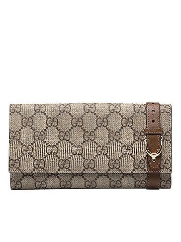 Gucci Gucci GG Supreme Long Wallet 309754 Beige Brown Leather Women's GUCCI (view 1)