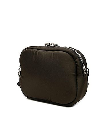 Prada Prada Triangle Logo Plate Clutch Bag, Second Handbag, Pouch, 1NE026, Khaki Green, Nylon, Leather, Men's PRADA (view 2)