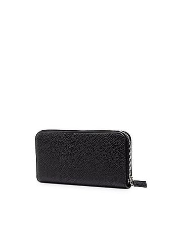 Prada Prada Round Zip Long Wallet, Black Vitello Daino Leather, Women's PRADA (view 2)